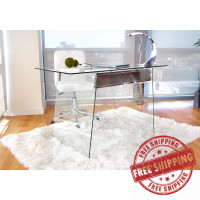 Lumisource OFD-TM-GLACE Glacier Desk in Clear/Chrome